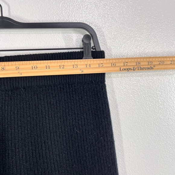 La Ligne 100% Cashmere Wide Leg Pants Women Large Black Knit Luxe Winter Lounge - Picture 7 of 10